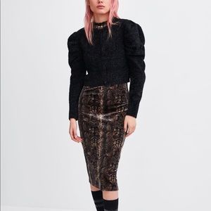 ZARA Snakeprint Mock Neck Print Dress